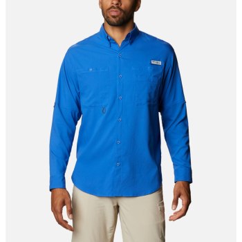 Columbia Muške Košulje - PFG Crystal Springs Long Sleeve Plave | KWIX-10975